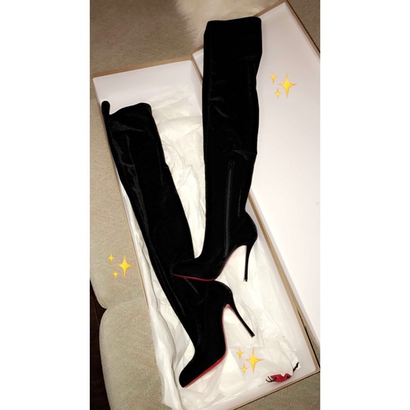 louboutin velvet boots